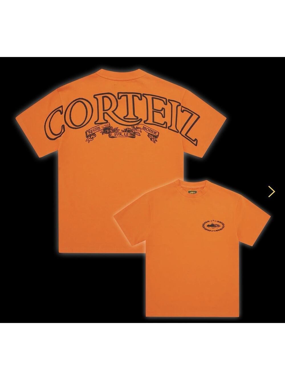Corteiz Tee Orange Royale Heavyweight T Shirt Orange Small